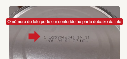 lote da lata de fórmula infantil nestle